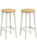 Sada 2 barových stoličiek, kovová konštrukcia, béžová a biel