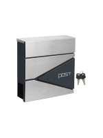 Moderná poštová schránka z nehrdzavejúcej ocele, antracitová