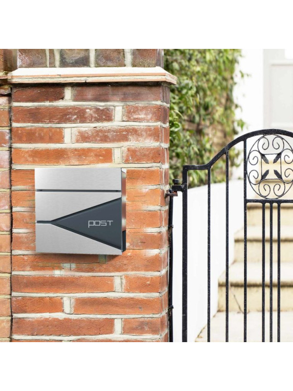 Moderná poštová schránka z nehrdzavejúcej ocele, antracitová