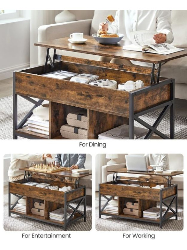 Multifunkčný konferenčný stolík, sklopný, 100×50×62 cm