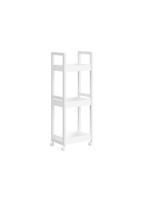 Kúpeľňový regál s kolieskami 20x30x80 cm, biely