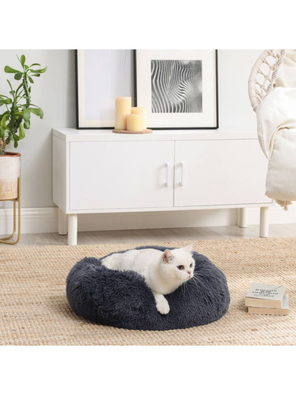 Plyšový pelech pre psy a mačky 50x20 cm, tmavosivý