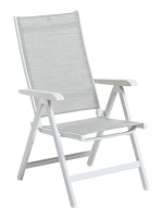 Záhradné polohovacie kreslo BASIC PLUS, biele/svetlošedé