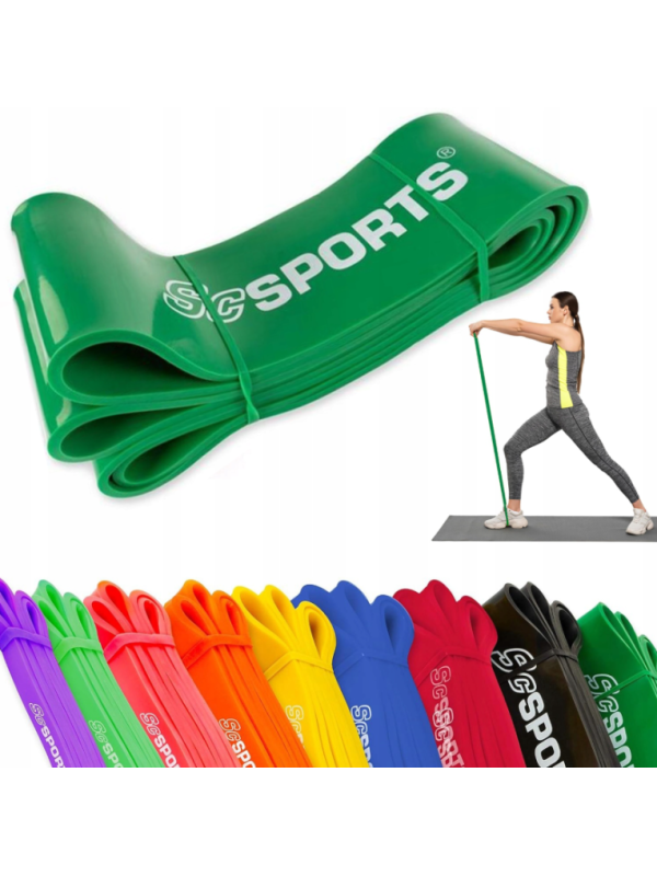 ScSPORTS odporová guma 8,3 cm, tmavozelená