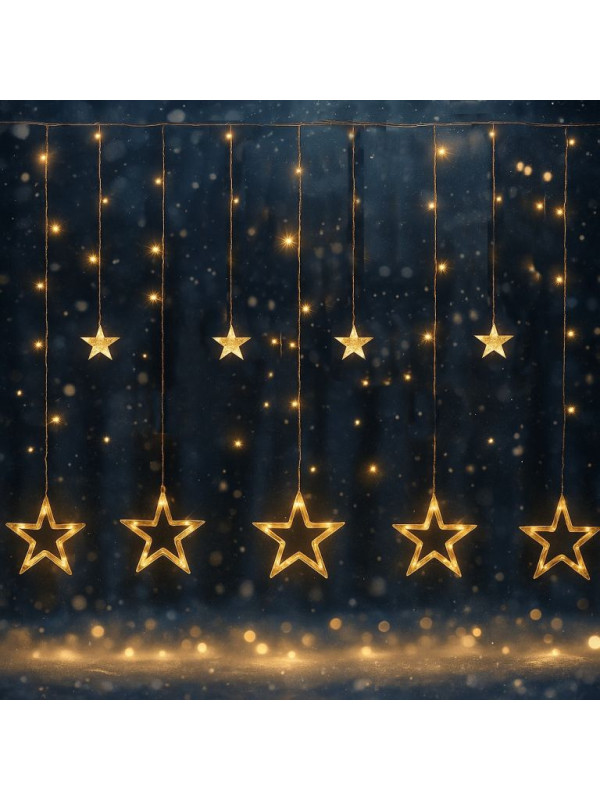 VOLTRONIC Vianočný záves hviezdy 150 LED, teplá biela