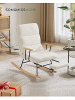 Relaxačné hojdacie kreslo s nastaviteľným operadlom, béžové