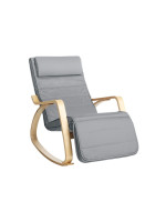 Hojdacia stolička s opierkou na nohy a vankúšom, svetlo sivá
