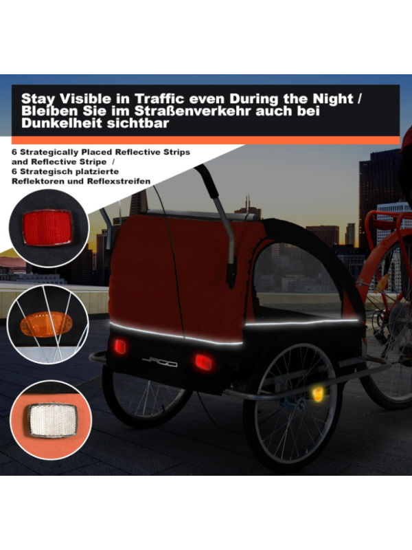 Jago príves za bicykel 2V1, oranžový