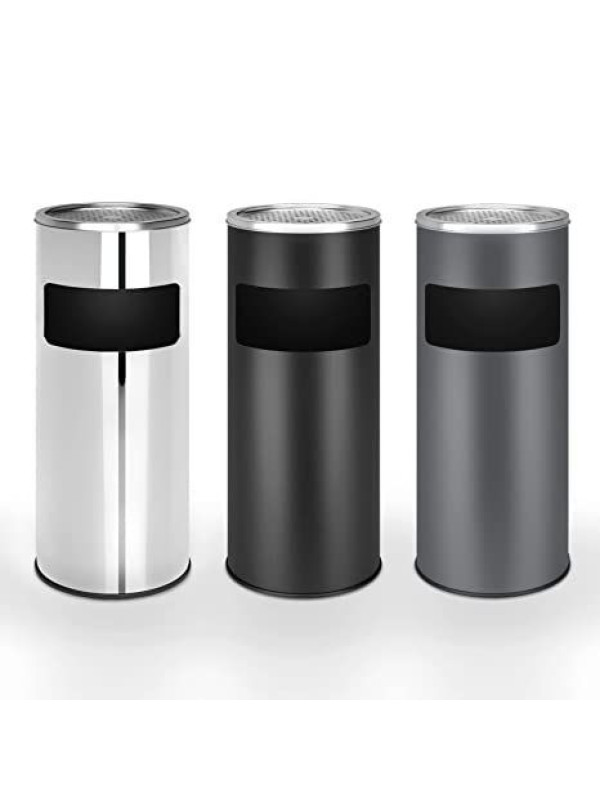 Popolník s odpadkovým košom, nerez, 17 l, antracitový