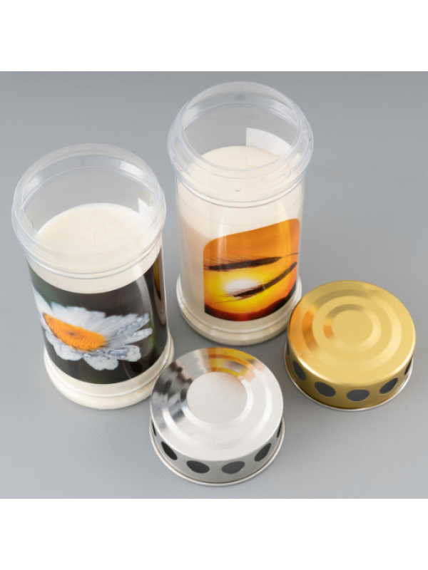 Plastová hrobová sviečka „kvetina“, sada 3 ks, 17 cm