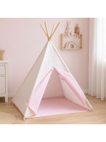 Detský stan teepee, ružovo/béžový, bez príslušenstva