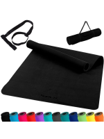 Fitness podložka na jogu, 190 × 100 × 0,6 cm, čierná