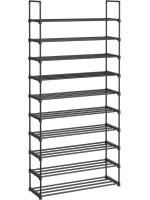 Vysoký 10-poschodový botník 30×94×206 cm čierny