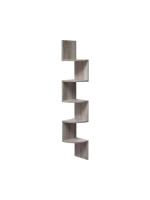 Dizajnová rohová polica s 5 policami, 20x20x127,5 cm