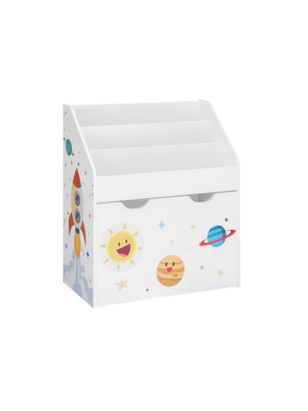 Detská knižnica a úložný priestor na hračky s tematikou vesm