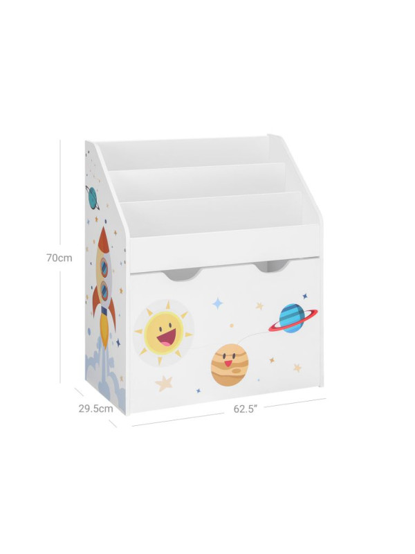 Detská knižnica a úložný priestor na hračky s tematikou vesm