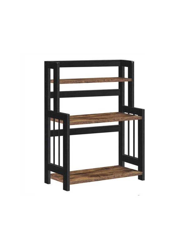 Trojposchodový organizér na korenie, vintage hnedá/čierna