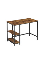 Pracovný stôl s policami, 100x50x75 cm, rustikálna hnedá