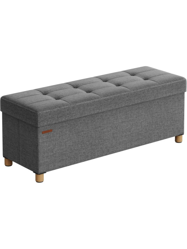 Lavica s úložným priestorom, tmavošedá, 110x38x40 cm