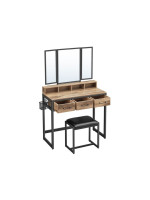 Toaletný stolík s tromi zrkadlami a úložnými priestormi