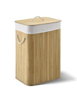 72 l bambusový košík na bielizeň s vekom a vreckom