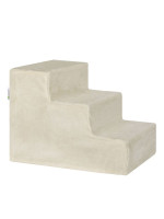 Béžové schodíky pre psov a mačky, 3 schodíky, mäkký plyš