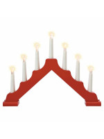 LED vianočný oblúkový svietnik z dreva, 7 teplých svetiel