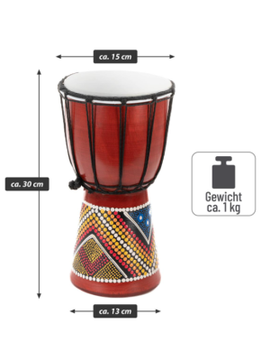 Detský bubon djembe 30 cm, mahagón, ručne maľovaný