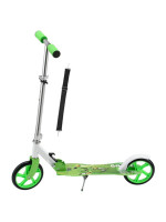 Detský kolobežka s veľkými kolesami a popruhom, zelená