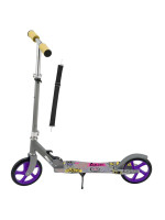 Detský kolobežka s veľkými kolesami a popruhom, sivá