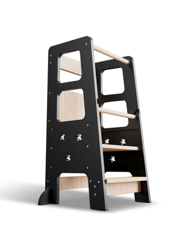 Rastúca detská učebná veža, ružová, výškovo nastaviteľná