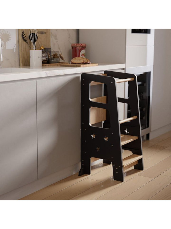 Rastúca detská učebná veža, ružová, výškovo nastaviteľná