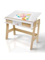 Detský rastúci stôl s úložným priestorom, biely