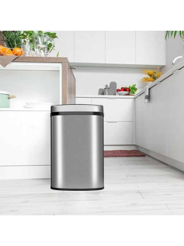 Automatický bezdotykový odpadkový kôš 50 l – strieborný