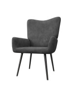 Pohodlné manžetové kreslo z manšestru, sivé