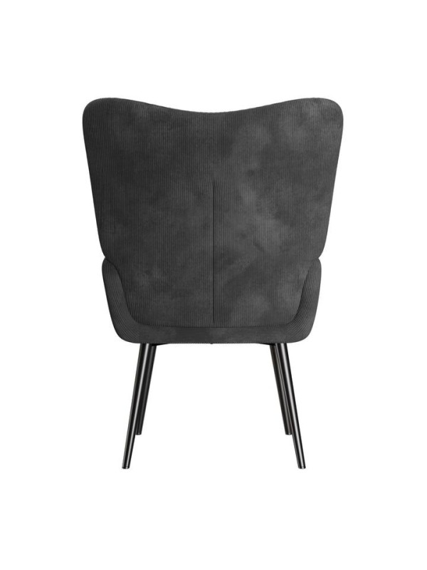 Pohodlné manžetové kreslo z manšestru, sivé