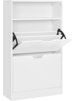 Biela skriňa na topánky s otočnými dvierkami a policou 60x24