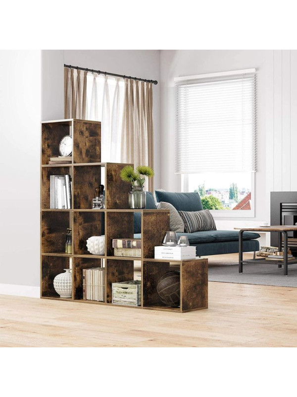 Stupňovitá polica, 129,5 x 129,5 x 29 cm, rustikálna hnedá