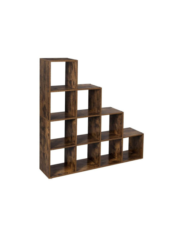 Stupňovitá polica, 129,5 x 129,5 x 29 cm, rustikálna hnedá