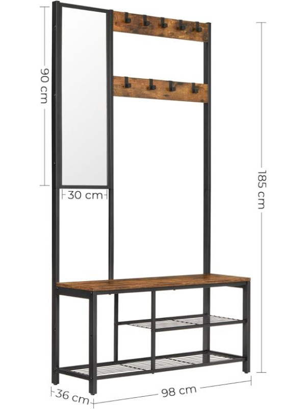 4v1 nástenná skrinka do predsiene,lavica, botníkom a zrkadlo