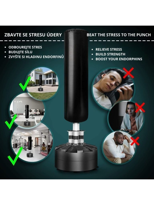 Voľne stojace boxovacie vrece 175 cm – 12 prísaviek