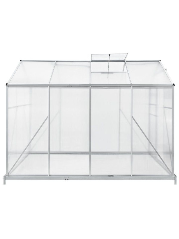 4,75 m² záhradný skleník s hliníkovým rámom a podstavcom