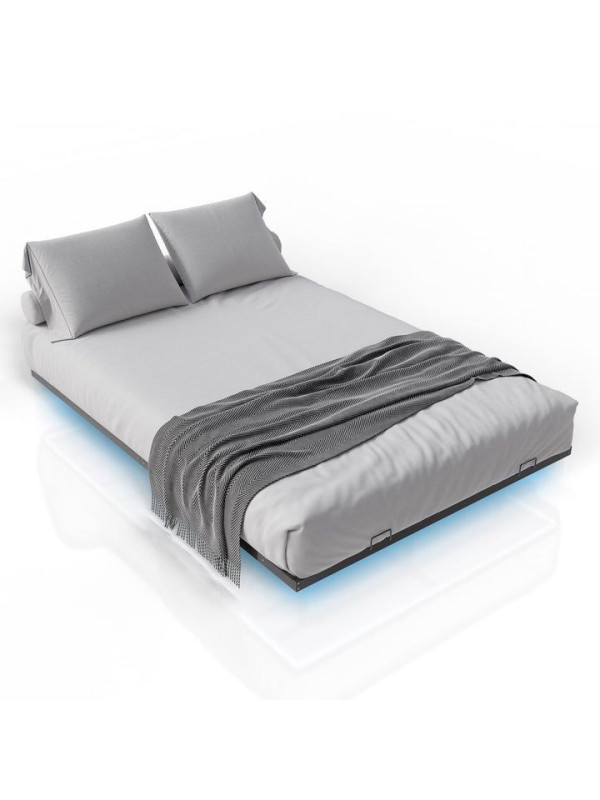 Dizajnová posteľ 140 x 200 čierna s LED podsvietením