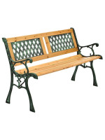 Záhradná lavička 122 cm, drevo a liatina