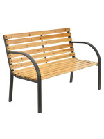 Záhradná lavička 120 cm, drevo/oceľ, 2-miestna