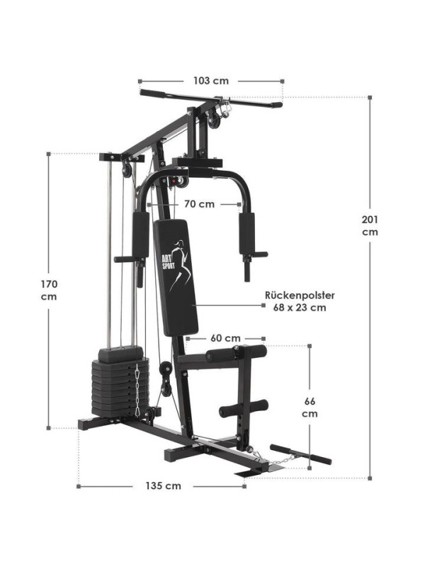 Multifunkčná posilňovacia veža, závažia 40,3 kg