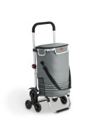 3v1 nákupný vozík s kolieskami,chladiacou taškou, 56 l,sivý