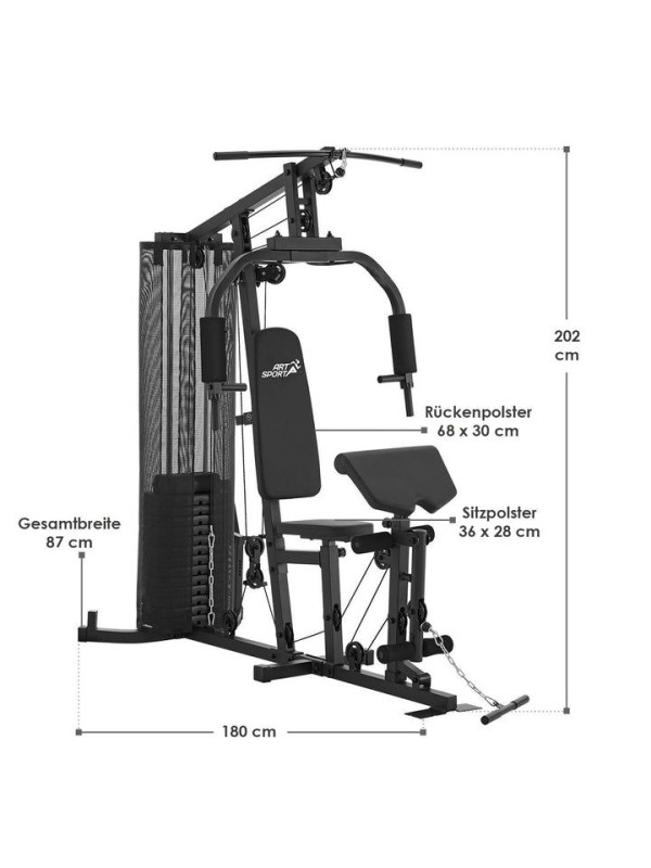 Multifunkčná posilňovacia veža, závažia 77 kg