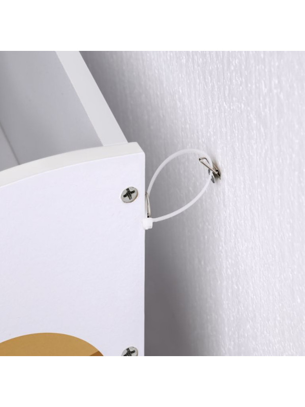 Detský regál na hračky a knihy s motívom vesmíru, biely