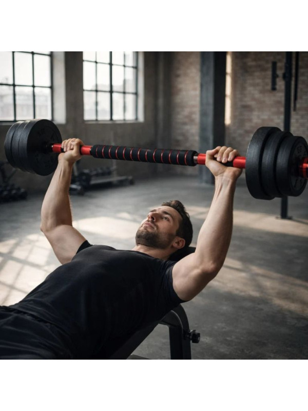 Nakladacie činky 2v1 – jednoručné aj obojručné, 30 kg